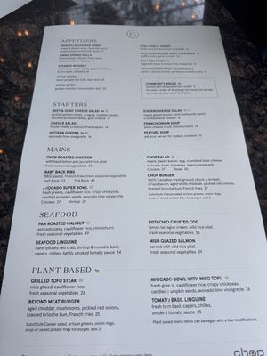 Menu photo 2 Chop Steakhouse & Bar Vancouver, BC