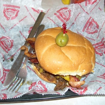 Cheeburger Cheeburger - Bacon Cheddar Cheeburger (the wimpy one) - Burgers Near Me - Sanibel Island, Florida Cheeburger Cheeburger - Bacon Cheddar Cheeburger (the wimpy one) - Burgers Near Me - Sanibel Island, Florida