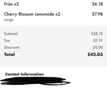 Shake Shack Glendale - Receipt ordering Cherry Blossom Lemonade. - Burgers Near Me - Glendale, California Shake Shack Glendale - Receipt ordering Cherry Blossom Lemonade. - Burgers Near Me - Glendale, California