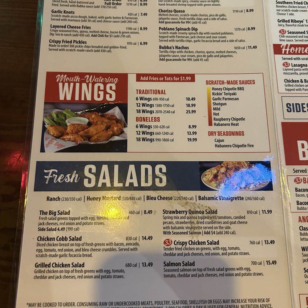 Bubba's 33 - Menu - Burgers Near Me - Fayetteville, North Carolina