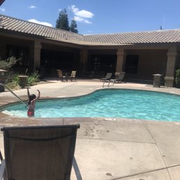 Pool area is spacious and nice