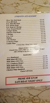 Menu photo 2 Longhorn Bar & Steakhouse Rosebud, MT