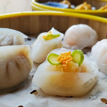 Bao - Steamed dumpling sampler with Har Gaw (shrimp dumplings), Scallop & Shrimp dumplings, and Beef & Corn dumplings. - Chinese Near Me - San Francisco, California Bao - Steamed dumpling sampler with Har Gaw (shrimp dumplings), Scallop & Shrimp dumplings, and Beef & Corn dumplings. - Chinese Near Me - San Francisco, California