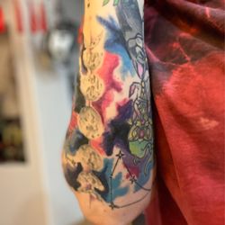 Club Tattoo - Mesa - Some water color galaxy filler for 1/2 sleeve