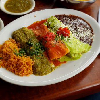 Cha Cha's Latin Kitchen - Three Enchilada Combination. - Bars Near Me - Brea, California Cha Cha's Latin Kitchen - Three Enchilada Combination. - Bars Near Me - Brea, California