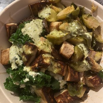 Cooked Klean - Delicious Kale, tofu, mushrooms, brussel sprouts with Klean sauce - Salad Near Me - Queens, New York