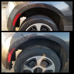 Palmdale Uni-Body & Frame - Noro's top quality workmanship! Top pic is after repairs, bottom was at the sight of the accident. Thank you Noro!!