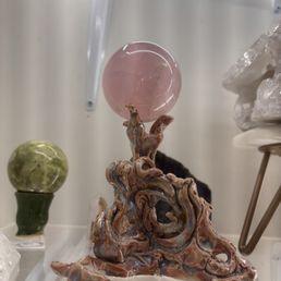 Crystal ball on a handmade ceramic base Crystal ball on a handmade ceramic base