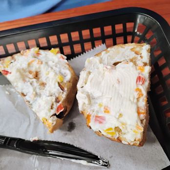 Bagels And More - Sun dried tomato bagel with vegetable cream cheese - Bagels Near Me - Sneads Ferry, North Carolina Bagels And More - Sun dried tomato bagel with vegetable cream cheese - Bagels Near Me - Sneads Ferry, North Carolina