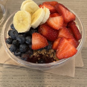 Playa Bowls - Peanut butter under the fruit instead of honey. Pura Vida Acai Bowl - Coffee & Tea Near Me - Northville, Michigan Playa Bowls - Peanut butter under the fruit instead of honey. Pura Vida Acai Bowl - Coffee & Tea Near Me - Northville, Michigan