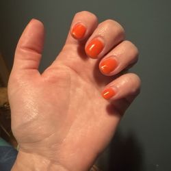 Star Nails - Neon orange gel nail manicure
