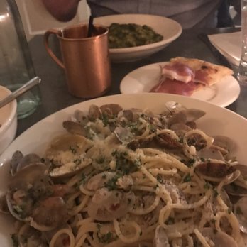 Pasta Beach - Spaghetti with clams and pesto gnocchi - Italian Near Me - Newport, Rhode Island