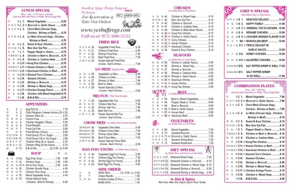 Menu photo 1 Yes Buffet Grand Prairie, TX
