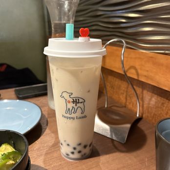 Happy Lamb Hot Pot - jasmine green milk tea w/ boba - Hot Pot Near Me - Seattle, Washington