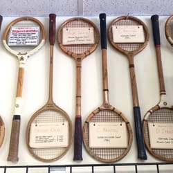 Tennis and Squash Shop - Old vintage racquets from past winners!