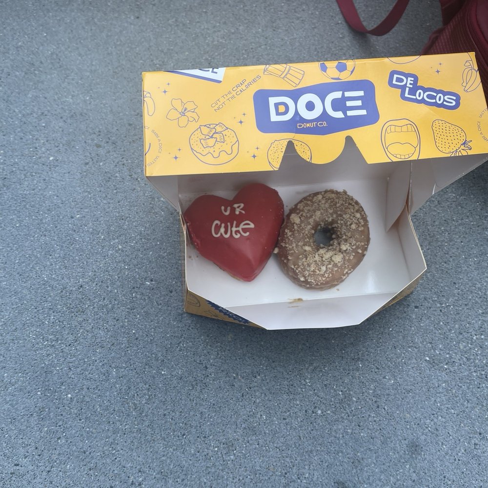Dolce with the chi cookie crumple and UR cutie with strawberry glaze and chocolate mousse filled Dolce with the chi cookie crumple and UR cutie with strawberry glaze and chocolate mousse filled