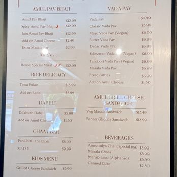 Pav Bhaji and More - Menu - Indian Near Me - Santa Clara, California