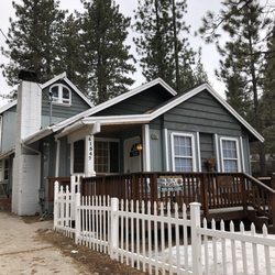 Big Bear Lake California - Side view showing back of the house which is a separate rental fee