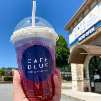 Cafe Blue - Iced Blue Latte @tiffhuangry - Coffee Roasteries Near Me - Duluth, Georgia