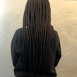 Amaj Hair Salon & Spa - Back view of medium box braids