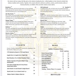 Bar menu