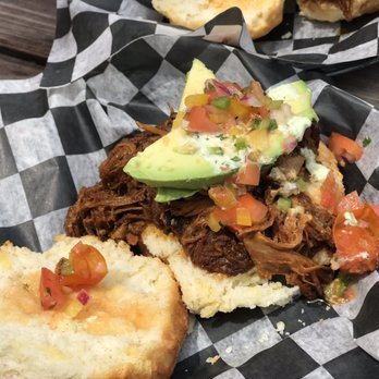 Lunch. Supper! - Special sandwich of day pulled pork avocado with cream on biscuit. This was at outdoor market area. - New American Near Me - Richmond, Virginia Lunch. Supper! - Special sandwich of day pulled pork avocado with cream on biscuit. This was at outdoor market area. - New American Near Me - Richmond, Virginia