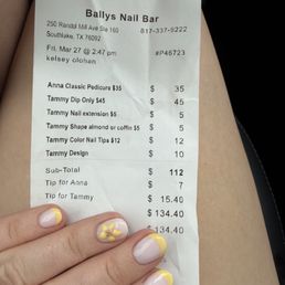 Pedicure and dip nail prices