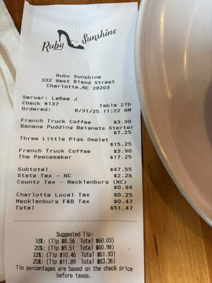 Menu photo 1 Ruby Sunshine Charlotte Southend Charlotte, NC
