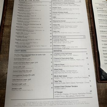 Harvest Inn - Harvest Table Menu 2/2025 - Hotels Near Me - St Helena, California