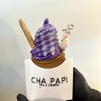 Cha Papi - Ube soft serve with taiyaki cone - Donuts Near Me - West Hartford, Connecticut Cha Papi - Ube soft serve with taiyaki cone - Donuts Near Me - West Hartford, Connecticut