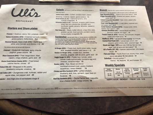 Menu photo 3 Uli's Restaurant White Rock, BC