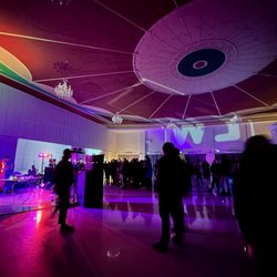 The Parkdale Hall - Beautiful vaulted hand painted ceiling design is super space-spagey.