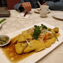 Chicken with green onion and ginger