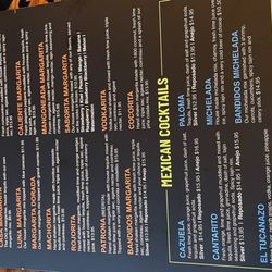 Bandidos Mexican Restaurant - Menu