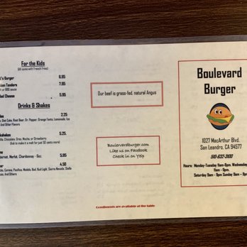 Boulevard Burger - Menu - Burgers Near Me - San Leandro, California Boulevard Burger - Menu - Burgers Near Me - San Leandro, California