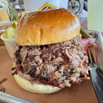 The Wagon Wheel BBQ - Brisket Sandwich - Barbeque Near Me - Eagle Pass, Texas