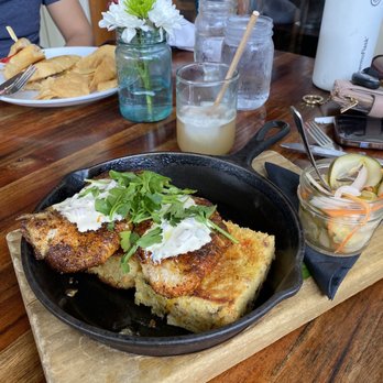 The Floridian - Stuffed Cornbread with fish - Southern Near Me - Saint Augustine, Florida The Floridian - Stuffed Cornbread with fish - Southern Near Me - Saint Augustine, Florida