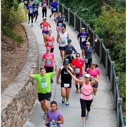 Santa Rosa Marathon - Bike path where about a third of the race takes place--was a little crowded coming back.