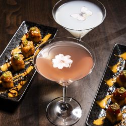 Origami Handroll x Kushiyaki - Brea - White Peach Sakura & Lychee Sake-Tini