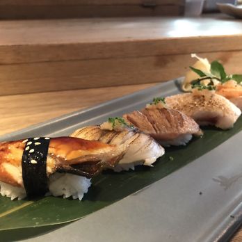 Mog - august 17, 2017 * aburi set: otoro, hamachi, salmon, saba, unagi; 280MXN, 5/5 - Sushi Bars Near Me - Ciudad de México, DIF Mog - august 17, 2017 * aburi set: otoro, hamachi, salmon, saba, unagi; 280MXN, 5/5 - Sushi Bars Near Me - Ciudad de México, DIF