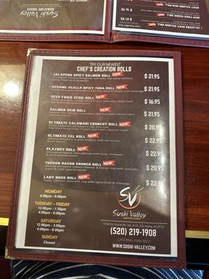 Menu photo 1 Sushi Valley Oro Valley, AZ Menu photo 1 Sushi Valley Oro Valley, AZ