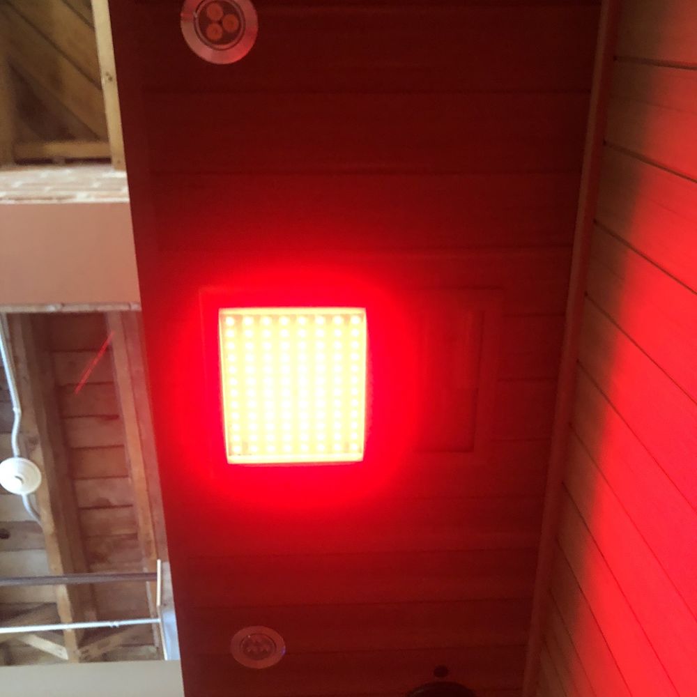 Lumos Infrared Sauna Studio - Light looking up at the ceiling - Saunas Near Me - Rochester, New York Lumos Infrared Sauna Studio - Light looking up at the ceiling - Saunas Near Me - Rochester, New York