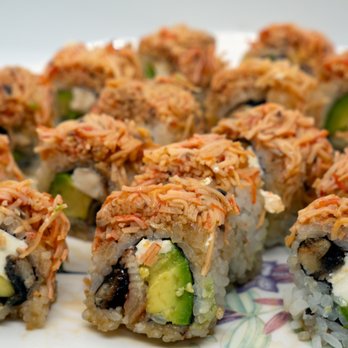 Yoi Sushi Japanese - R27 BBQ Roll: $18.99 per roll. Two rolls shown. Take-out. - Sushi Bars Near Me - Flushing, New York
