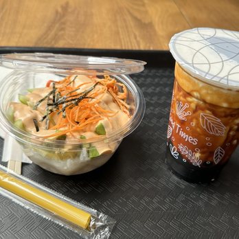 Pacific East - Sushi bowl (small), and Oreo crunch bubble tea - Sushi Bars Near Me - Westlake, Ohio Pacific East - Sushi bowl (small), and Oreo crunch bubble tea - Sushi Bars Near Me - Westlake, Ohio