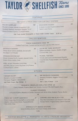Menu photo 1 Taylor Shellfish Farms Seattle, WA Menu photo 1 Taylor Shellfish Farms Seattle, WA