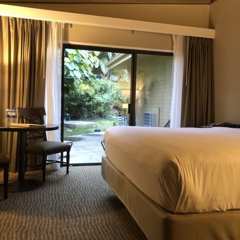 Bahia Resort Hotel - Beautiful beds with balcony and jungle view - San Diego, CA