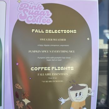 Pink Sugar Coffee - Fall menu - Coffee & Tea Near Me - Sparks, Nevada Pink Sugar Coffee - Fall menu - Coffee & Tea Near Me - Sparks, Nevada