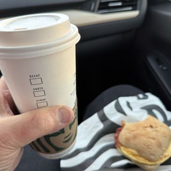 Starbucks - Bacon & Gouda Breakfast Sandwich and Caramel Macchiato - Coffee & Tea Near Me - Hurst, Texas Starbucks - Bacon & Gouda Breakfast Sandwich and Caramel Macchiato - Coffee & Tea Near Me - Hurst, Texas