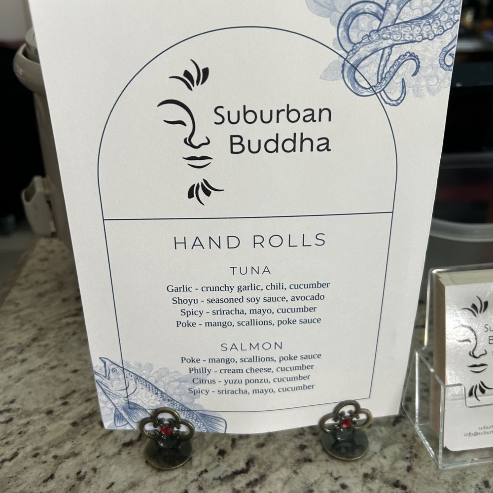 Suburban Buddha - The 8 flavor hand roll menu - Caterers Near Me - Santa Ana, California