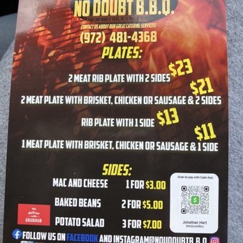 Best No Doubt BBQ - Menu 2022 - Barbeque Near Me - Garland, Texas